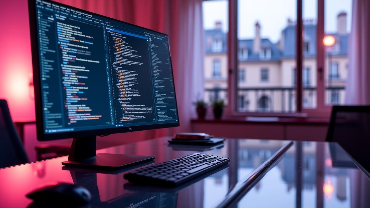 Expert de GéoGraphix travaillant sur une interface web moderne à Paris